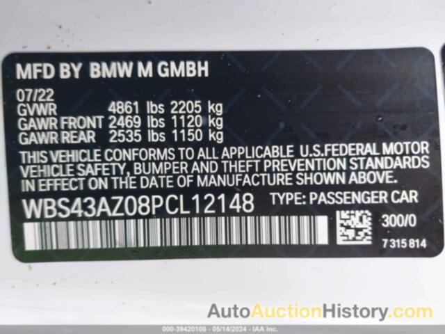 BMW M4 COMPETITION XDRIVE, WBS43AZ08PCL12148