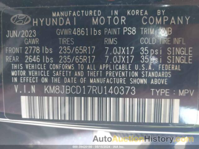 HYUNDAI TUCSON BLUE, KM8JBCD17RU140373