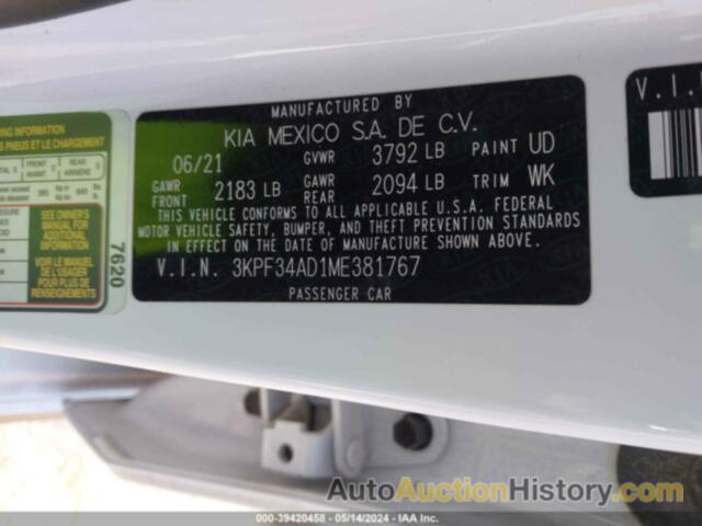 KIA FORTE GT LINE, 3KPF34AD1ME381767