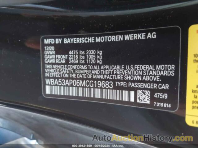 BMW 430I, WBA53AP06MCG19683