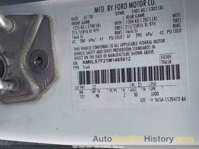 FORD TRANSIT CONNECT XLT, NM0LS7F21M1485612