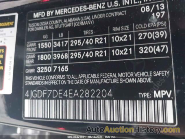 MERCEDES-BENZ GL 550 4MATIC, 4JGDF7DE4EA282204