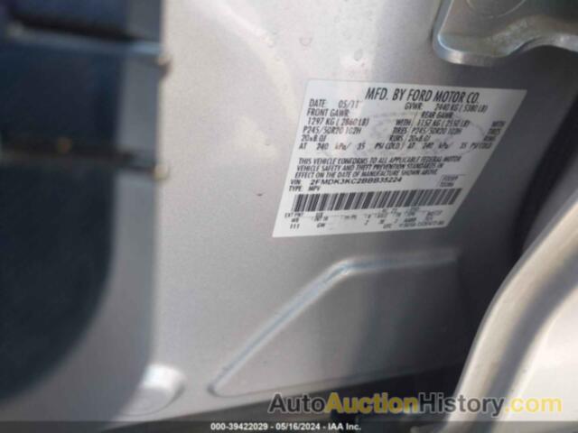 FORD EDGE LIMITED, 2FMDK3KC2BBB35224