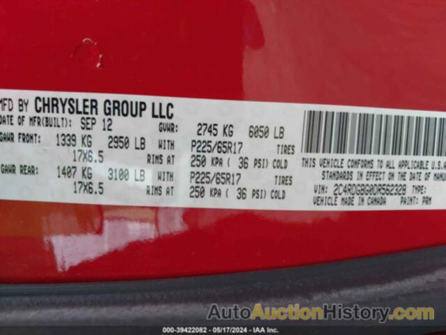 DODGE GRAND CARAVAN SE, 2C4RDGBGODR562328