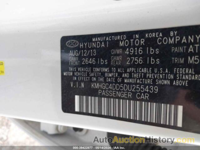 HYUNDAI GENESIS 3.8L, KMHGC4DD5DU255439