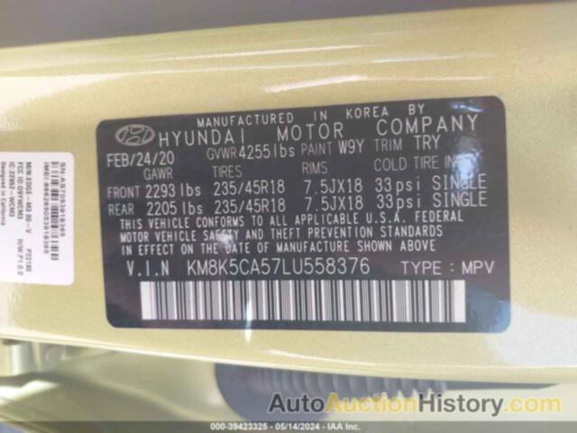 HYUNDAI KONA ULTIMATE, KM8K5CA57LU558376