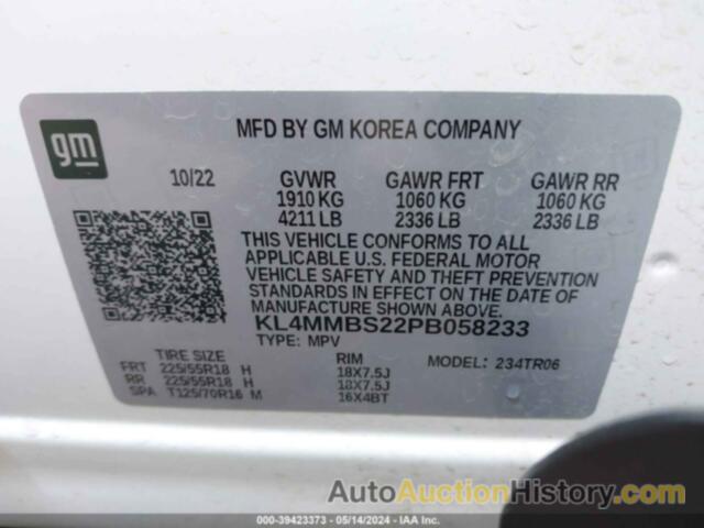 BUICK ENCORE GX PREFERRED FWD, KL4MMBS22PB058233