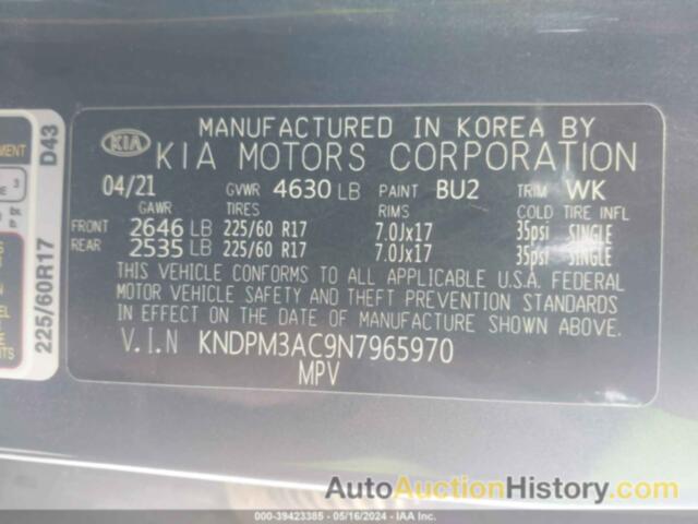 KIA SPORTAGE LX, KNDPM3AC9N7965970