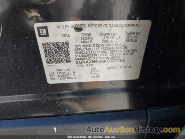 CHEVROLET EQUINOX LS, 2GNAXHEV6K6137481