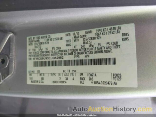 FORD ESCAPE TITANIUM, 1FMCU9J93EUB52952