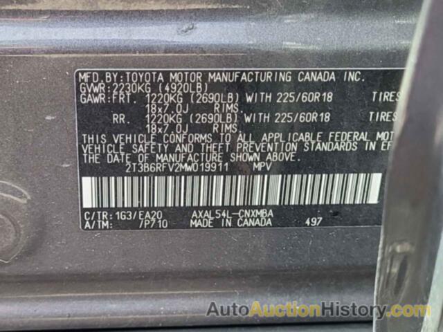 TOYOTA RAV4 XLE PREMIUM/XSE, 2T3B6RFV2MW019911