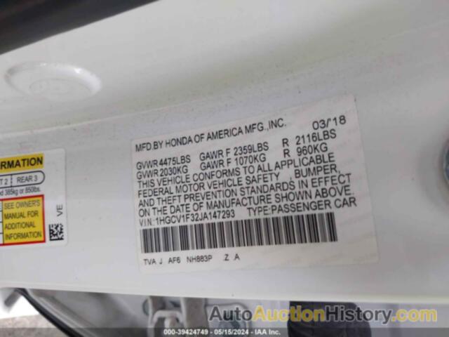 HONDA ACCORD SPORT, 1HGCV1F32JA147293