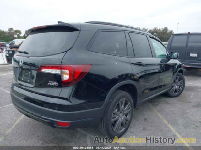 HONDA PILOT AWD SPORT, 5FNYF6H38NB090784