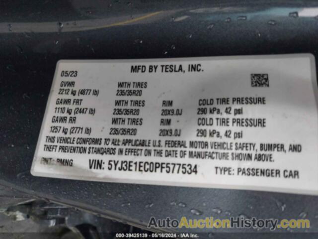 TESLA MODEL 3, 5YJ3E1EC0PF577534