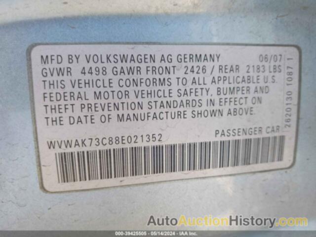 VOLKSWAGEN PASSAT KOMFORT, WVWAK73C88E021352