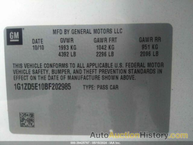 CHEVROLET MALIBU 2LT, 1G1ZD5E10BF202985