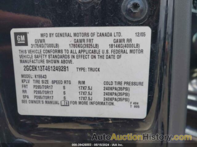 CHEVROLET SILVERADO 1500 LT2, 2GCEK13T461249281