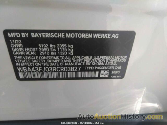 BMW 530 I, WBA43FJ03RCR03827