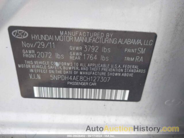 HYUNDAI ELANTRA GLS, 5NPDH4AE8CH127307