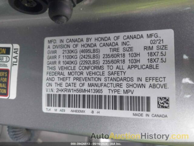 HONDA CR-V 2WD EX, 2HKRW1H56MH413965