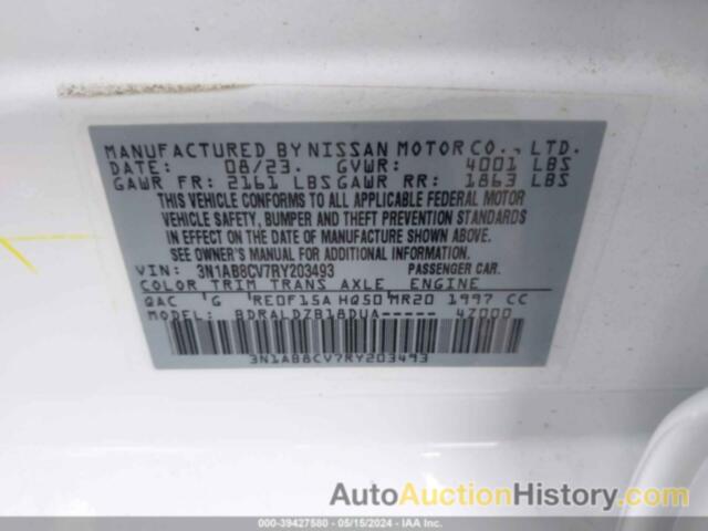 NISSAN SENTRA SV, 3N1AB8CV7RY203493