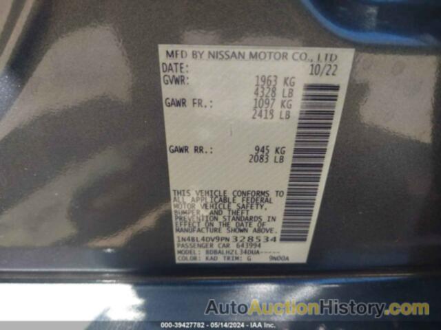 NISSAN ALTIMA SV FWD, 1N4BL4DV9PN328534