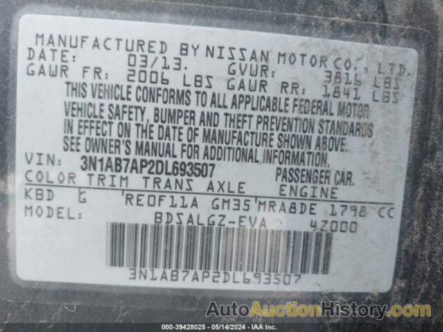 NISSAN SENTRA SL, 3N1AB7AP2DL693507