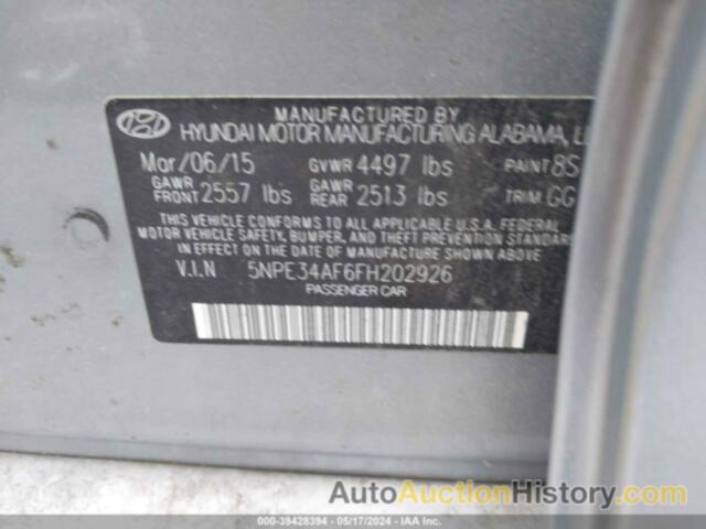 HYUNDAI SONATA LIMITED, 5NPE34AF6FH202926