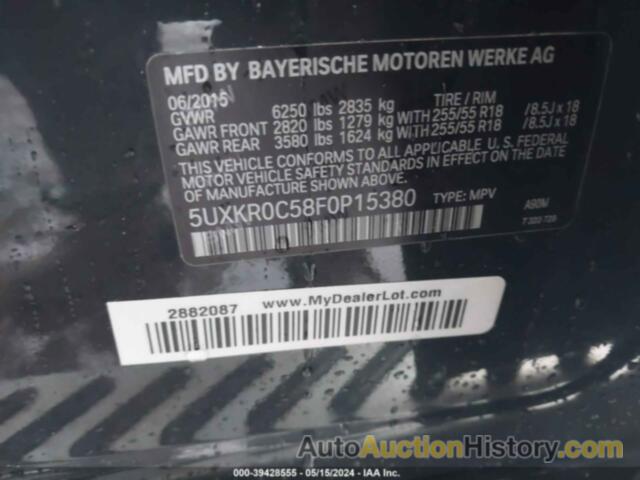 BMW X5 XDRIVE35I, 5UXKR0C58F0P15380