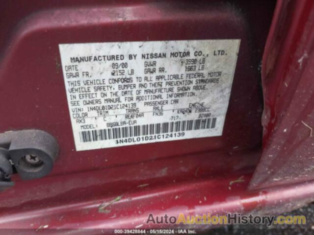 NISSAN ALTIMA GXE, 1N4DL01D21C124139