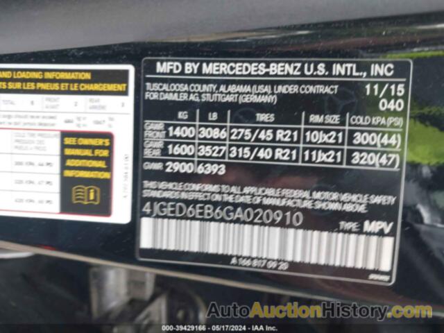 MERCEDES-BENZ GLE 450 AMG COUPE 4MATIC, 4JGED6EB6GA020910