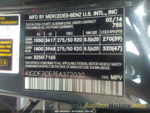 MERCEDES-BENZ GL 450 4MATIC, 4JGDF7CE7EA372030