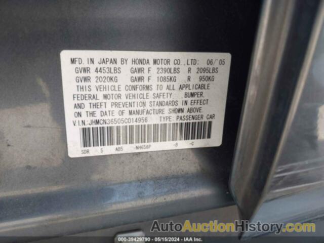 HONDA ACCORD HYBRID IMA, JHMCN36505C014956