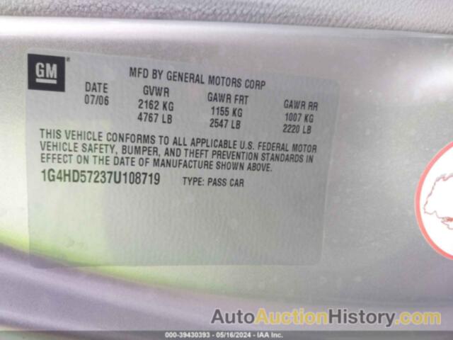 BUICK LUCERNE CXL, 1G4HD57237U108719