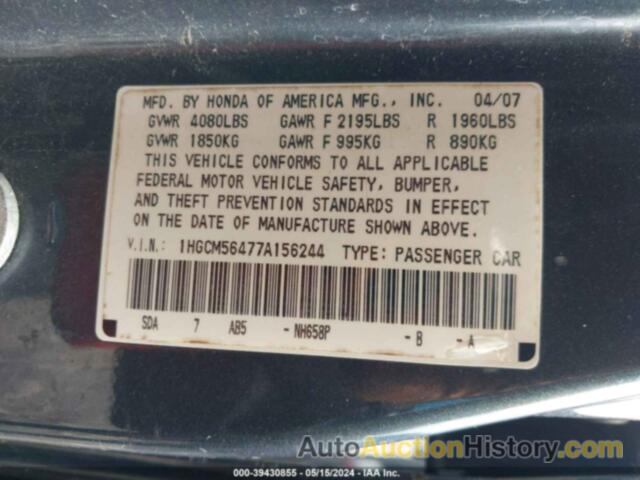 HONDA ACCORD SDN LX, 1HGCM56477A156244