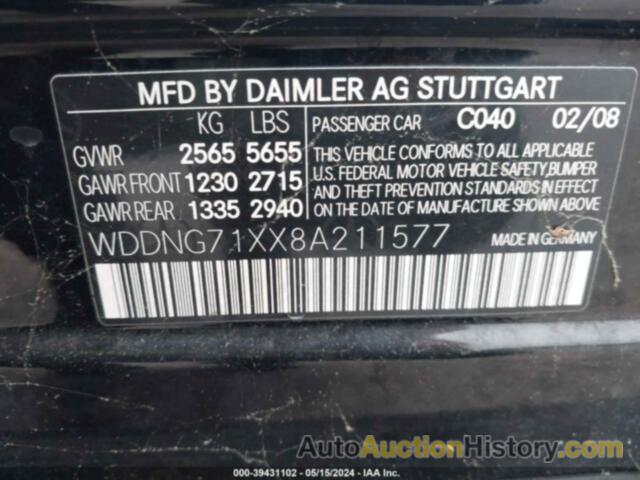 MERCEDES-BENZ S 550, WDDNG71XX8A211577