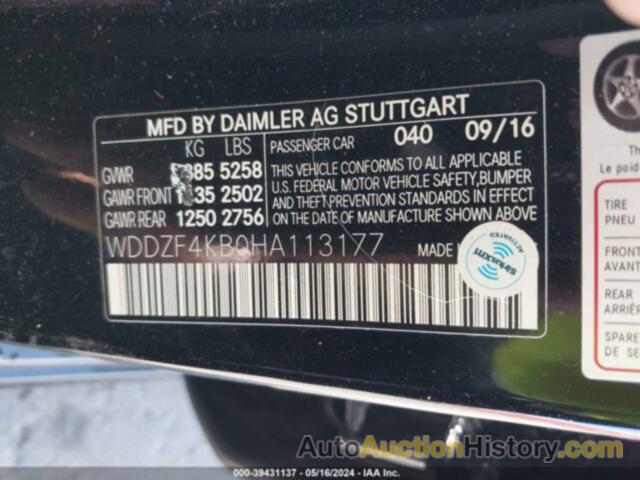 MERCEDES-BENZ E 300 4MATIC, WDDZF4KB0HA113177