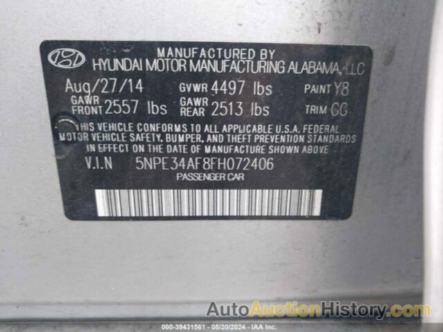 HYUNDAI SONATA SPORT, 5NPE34AF8FH072406