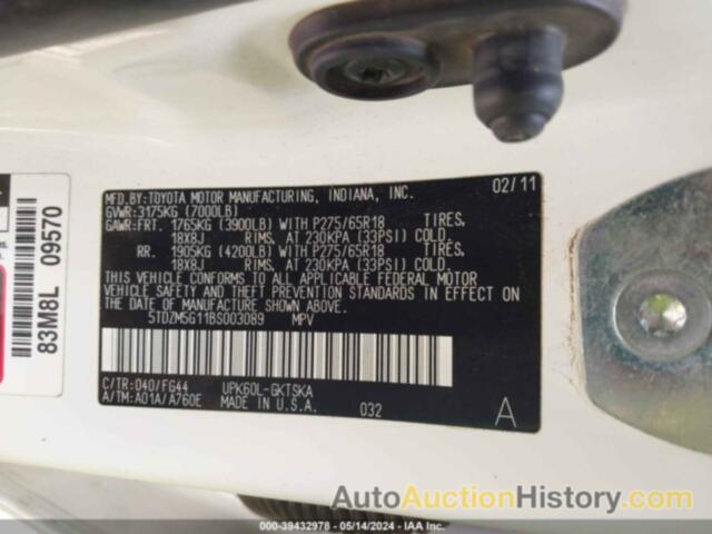 TOYOTA SEQUOIA SR5 4.6L V8, 5TDZM5G11BS003089