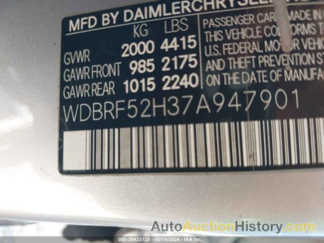 MERCEDES-BENZ C 230 SPORT, WDBRF52H37A947901