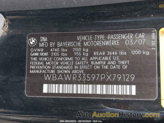 BMW 328I, WBAWR33597PX79129