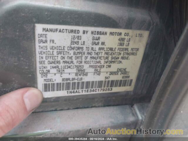 NISSAN ALTIMA 2.5 SL, 1N4AL11E34C179253