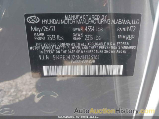 HYUNDAI SONATA SEL PLUS, 5NPEJ4J23MH133161