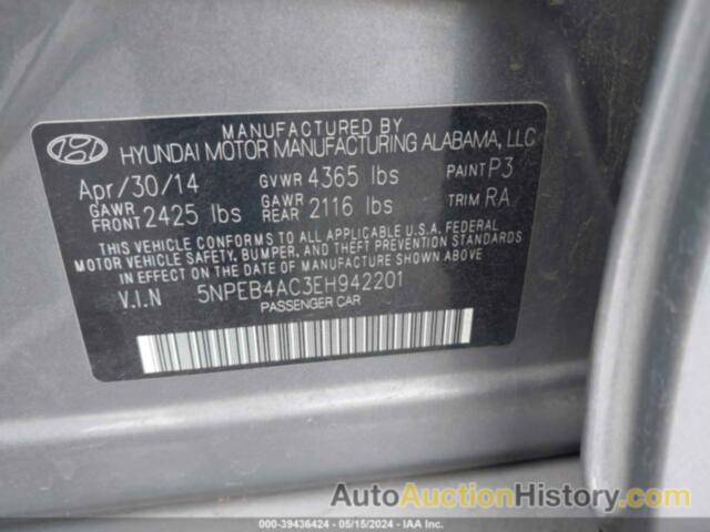 HYUNDAI SONATA GLS, 5NPEB4AC3EH942201