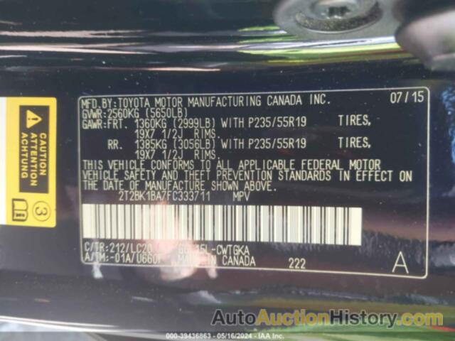 LEXUS RX 350, 2T2BK1BA7FC333711