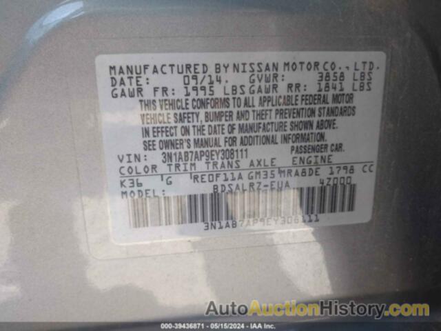 NISSAN SENTRA SR, 3N1AB7AP9EY308111