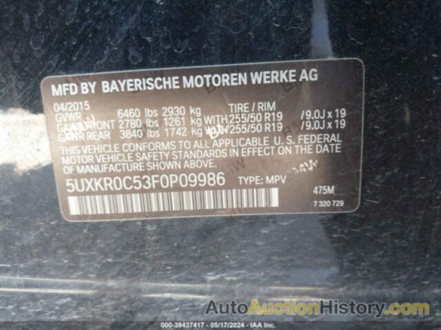BMW X5 XDRIVE35I, 5UXKR0C53F0P09986