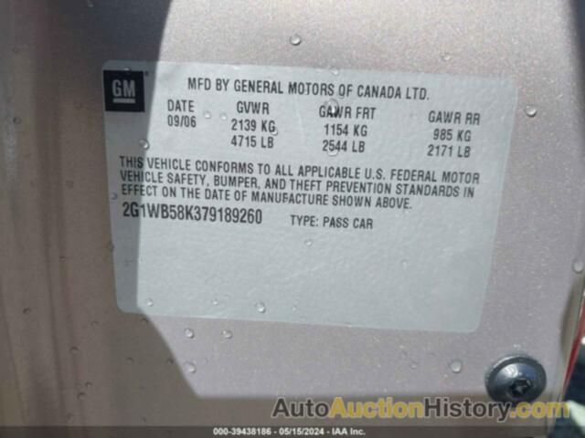 CHEVROLET IMPALA LS, 2G1WB58K379189260