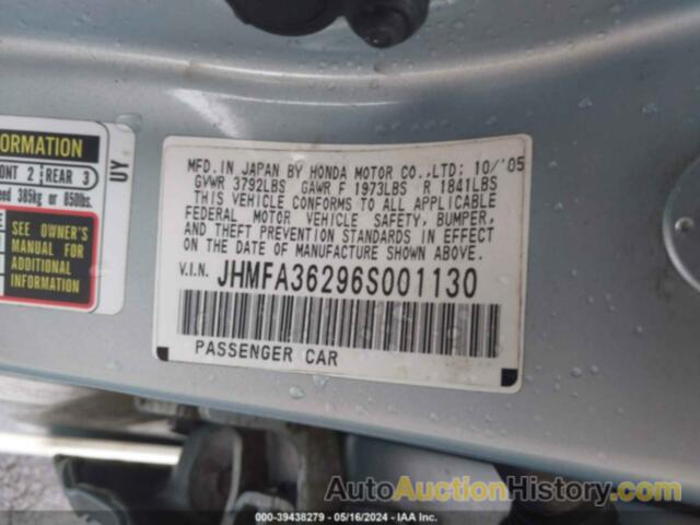 HONDA CIVIC HYBRID, JHMFA36296S001130