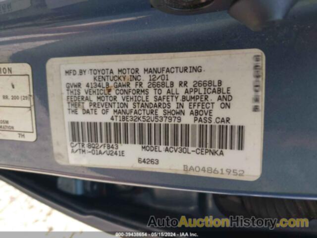 TOYOTA CAMRY LE, 4T1BE32K52U537979